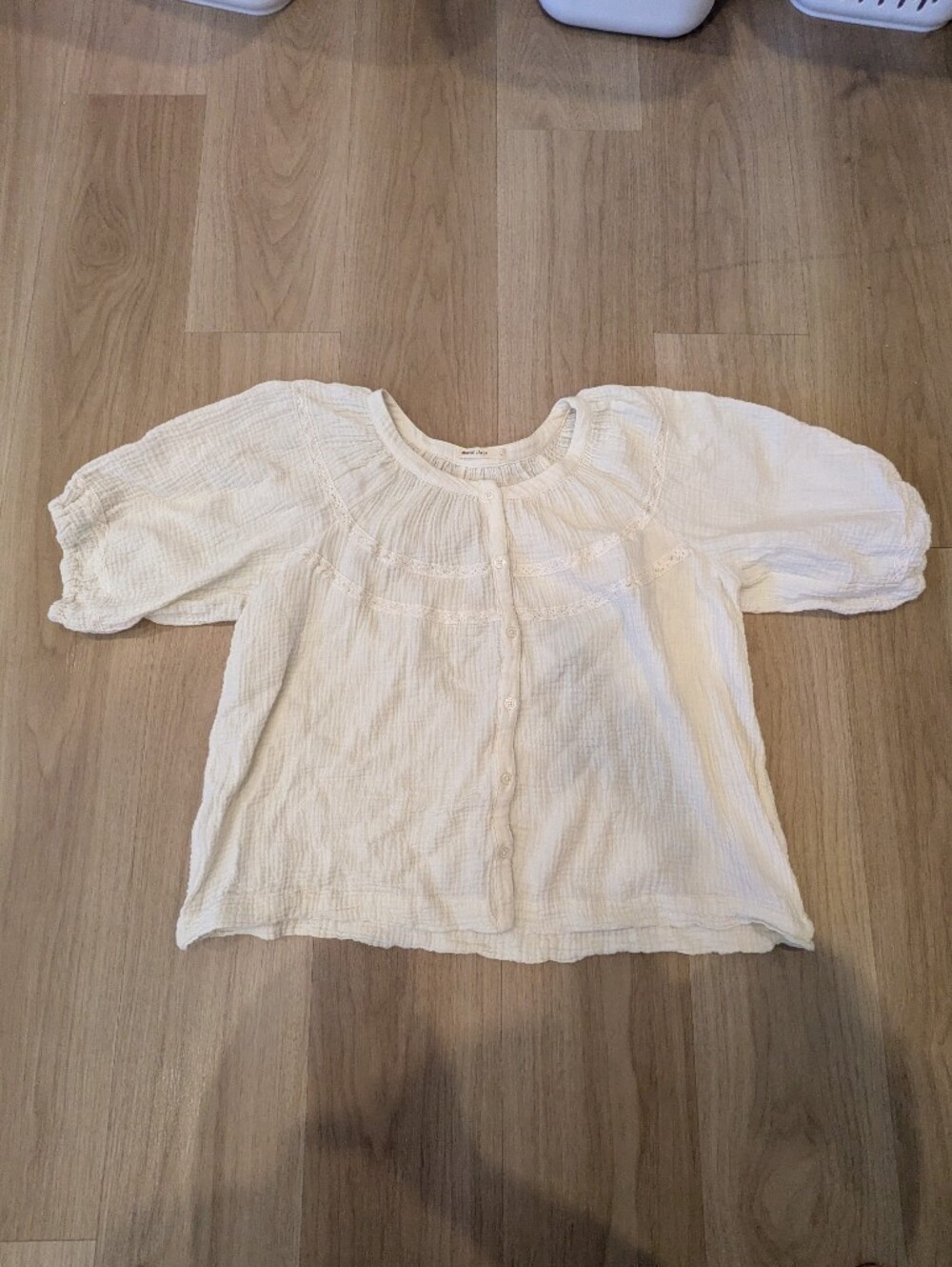 Marine Layer Cream Blouse Size L
